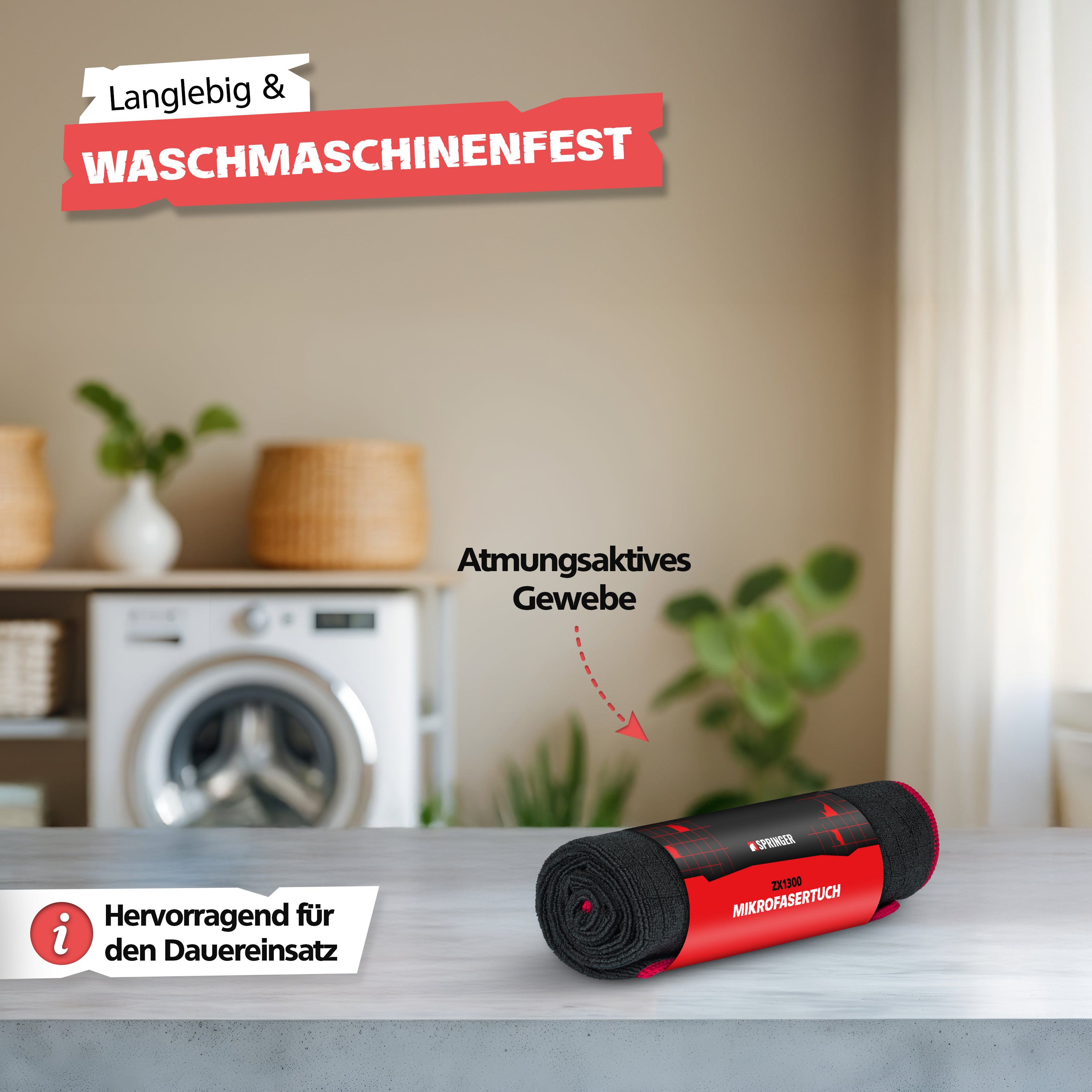 SPRINGER - ZX1300 - Auto Mikrofasertuch 40 x 40 cm - Assembled in Germany