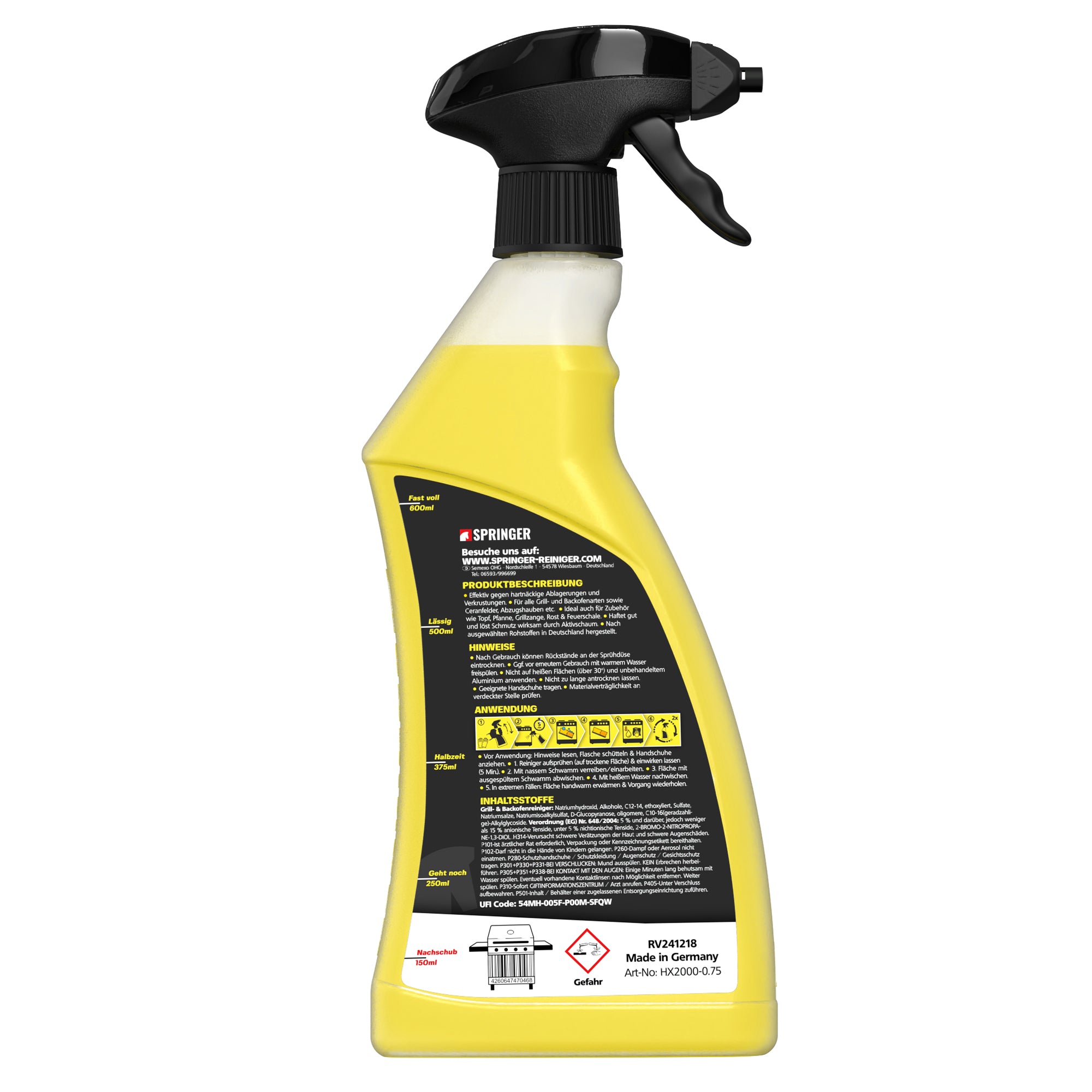 SPRINGER - HX2000 - Grillreiniger & Rauchharzentferner - Made in Germany