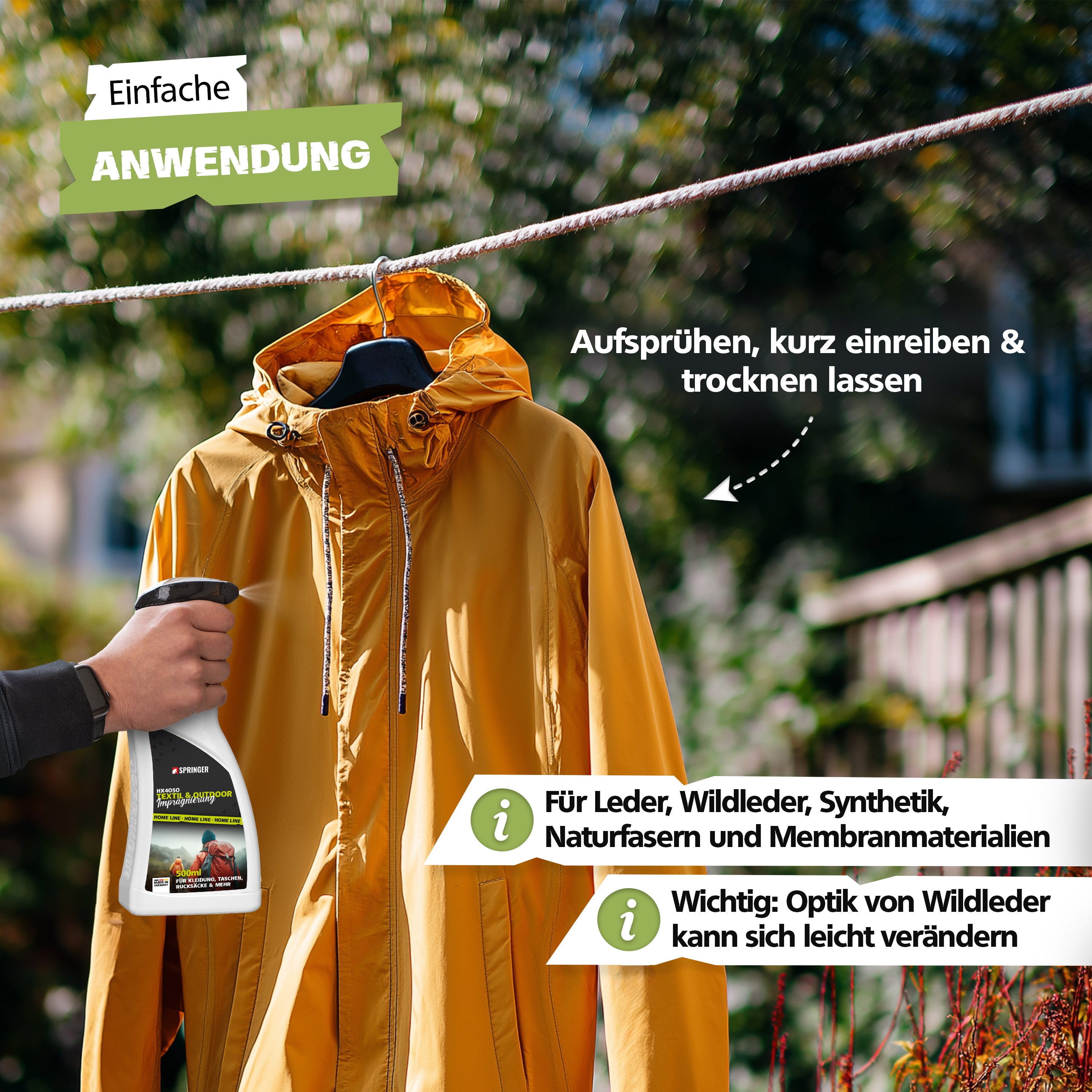 SPRINGER - HX4050 - Textil Imprägnierung 500 ml - Made in Germany